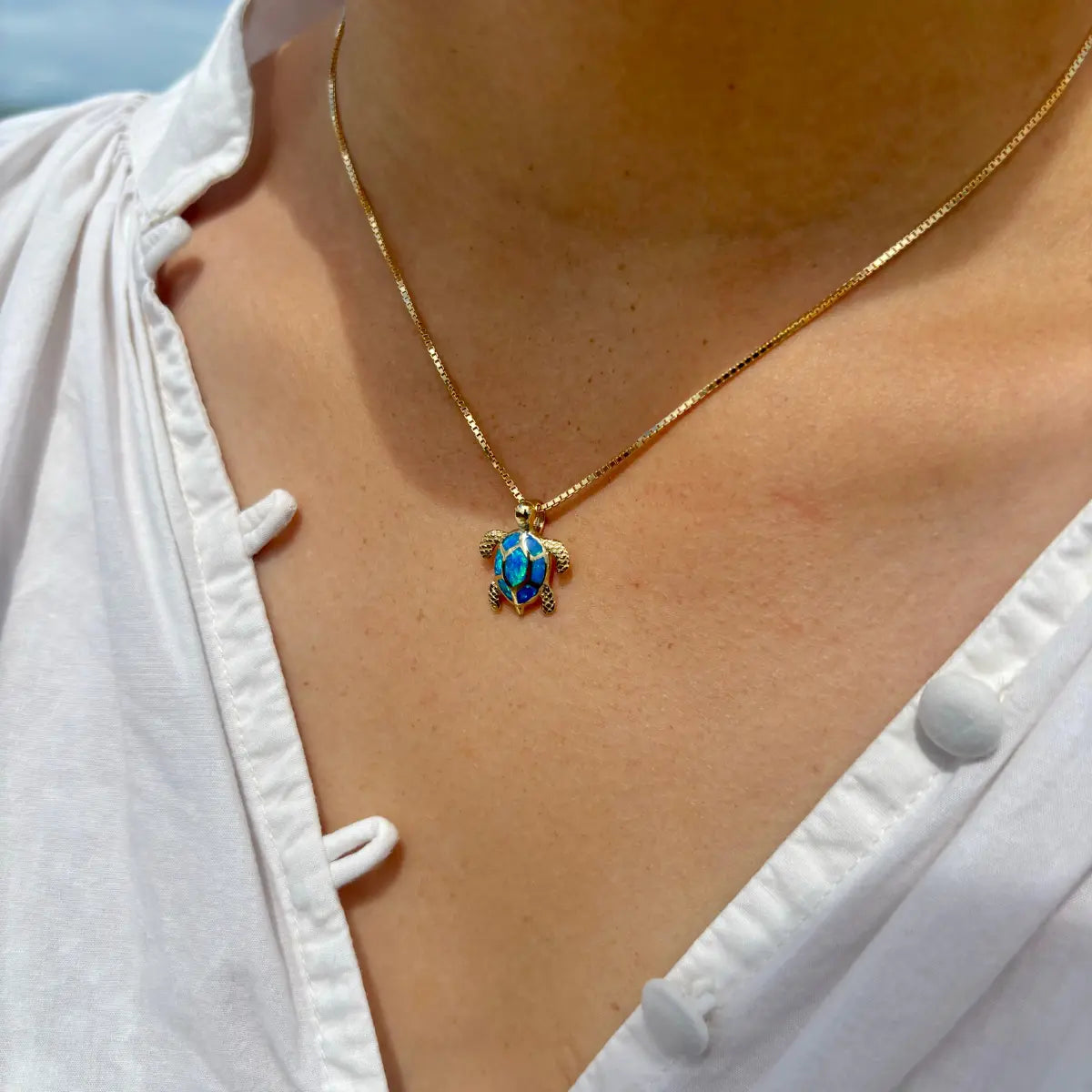 Pendentif tortue Moana - Plaqué Or 18K