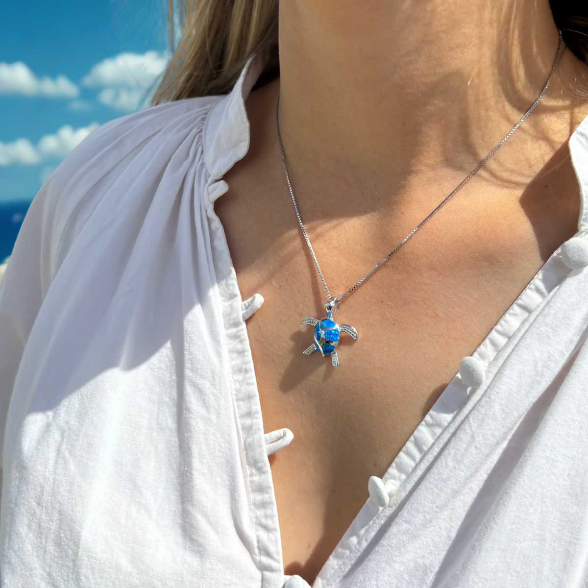 Pendentif tortue Néréa - Argent 925 Rhodié