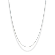 Chaîne Box 1mm Argent 925 - Plaqué Rhodium (40+5cm)